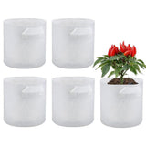 5-Pack Plant Grow Bags, Aeration Non-Woven Biodegradable Plant Nursery Bags with Handle, V1192-AZ-W-16939