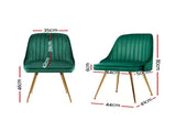 Artiss Dining Chairs Set of 4 Velvet Channel Tufted Green UPHO-D-DIN203C-VEL-GNX4