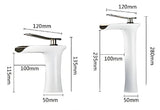 Basin Hot and Cold Water Faucet Waterfall Spout, Antique Brushed Finish, Short Model, Vintage V1107-113-76625-BLAG-135MM