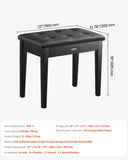 Piano Bench, 22" x 13.78" x 19", Keyboard Piano Chair with High-Density Padded Cushion, Storage V952-DCWXGQZDSMDR9NUMIV0