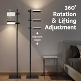 Artiss LED Floor Lamp, Modern Reading Lamp 360 Rotating Adjustable Light Head,12W Standing Lamp for LAMP-FLOOR-LED-360-BK