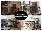 Artiss 3Pcs Bar Table and Stools Set Dining Table Solid Wood Kitchen Chairs Cafe Pub BA-TAB-SET-8782-4786