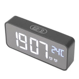 LED Mirror Digital Alarm Clock Large Screen Intelligent Brightness Adjust Snooze Function Power Off V1294-YM0703-3113230031511