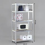 CARLA HOME 5 Tier Steel Shelving Unit - Garage Storage Shelf - Silver Modern V178-36478