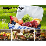 Alfresco Picnic Basket Folding Bag Hamper Food Insulated Cover Storage PICNIC-BAG-COVER-BUFS