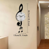 White Brown Treble Clef Wall Clock Music Themed Wall Clock Unique Home Decor Clock Office V1347-115-BRO-70622