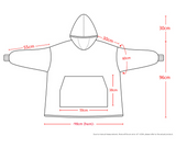 Black Oversized Wearable Blanket Hoodie - Ultra Soft & Cozy Snuggle Pullover for Adults V888-ELOSUNG33398