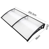 Instahut Window Awning Door Canopy 1mx2m Transparent AWN-PC6-1X2