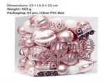 65-Piece Christmas Tree Ornament Set with Painted Balls, Train, Pinecone, Star and Merry Christmas V1341-ZY-H3QLKW2R-RED
