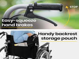 EQUIPMED Extra-Wide Folding Wheelchair, Aluminium Frame, 150kg Capacity, 24 Inch Wheels, Park V219-HELWLCEQW31A