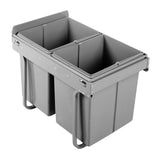 Cefito Pull Out Bin Kitchen Double Basket 2X20L Grey POT-BIN-20L-SET