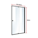 Adjustable Semi Frameless Shower Screen x 195cm Australian Safety Glass V63-824511