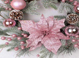 Artificial Xmas Decor Flower and Pine Needles Artificial Xmas Hanging Decor for Home Wreath V1294-YM0901-240926HL05-2