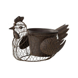 Chicken Wire Chook w Pot & Handle 35cm V637-06976CHK