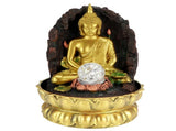 Resin Water Fountain Ornaments Meditating Buddha Statue LED Lighted Tabletop Fountain Home V1294-YM0901-3111200176212