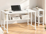 Artiss Foldable Computer Desk Mobile Study Table Workstation White 80cm MET-DESK-26138-WH