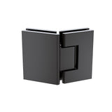 90cm Frameless Diamond Shower Screen Black U-Brackets with SS Hinges & Square Knob Handle V63-910591