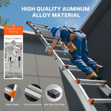 Telescoping Ladder A Frame, 13 FT Compact Aluminum Extension Ladder, Multi-Function Portable V952-DGNAZXYST40MJ7HIQV0