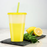 7 Packs Reusable Plastic Tumbler Bulk, 16oz Color Changing Tumblers with Lids and Straws, Cold Drink V1192-AZ-W-17609