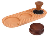 Coffee Tamping Set Wooden Handle Antiskid Coffee Tamper Distributor Station Kit for Kitchen L Base V1294-YM0717-3118220202913