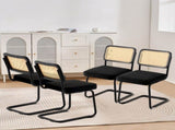 Rattan Chairs, Set of 4, Mid Century Modern Dining Chair, Upholstered Velvet Accent Chair with V952-TBYCYTERHS40ZKRPTV0