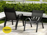 Gardeon 7PC Outdoor Dining Set Table and Chairs Patio Furniture Bistro Set Garden Black FF-DINING-140-7PCS-BK