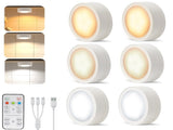Pack of 6 Under-Unit Lights Kitchen LED Cabinet Wireless with Remote Control Cabinet V1171-CC-USB-CCT6-1-WHITE
