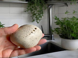 Pottery Herb Stripper Bowl, Ceramic Herb Stripper, Easy to Clean and Use, Handmade Different Round V1366-AZ2-W-13139