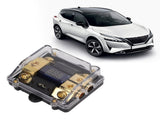 Power Ground Splitter Distribution Fuse Block, Power Ground Distributor 1 in 2 Out for Car Audio 0/2 V1369-AZ3-W-16083
