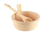 Bathroom Natural Wooden Bucket Ladle Set for Sauna SPA Bath Accessories V1294-YM0901-JY02143