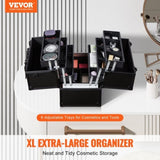 VEVOR Makeup Train Case 370MM Large Portable Cosmetic Case, 6 Tier Trays Professional Makeup Storage V952-HZXXSTSZKS00Z8N9WV0