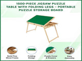 1500-Piece Jigsaw Puzzle Table with Folding Legs Portable Puzzle Storage Board V63-953291