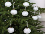 Vintage Style Christmas Ball Ornament Set with Glitter Finish and Antique Bronze Caps for Holiday V1341-ZY-MSKWEV34-SILVER