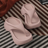 Women's Summer EVA Platform Flip Flops Outdoor Anti-Slip Beach Sandals Comfortable Thong Slippers V1107-957-29991-RED2