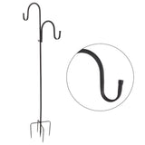 Shepherd's Hook Detachable Bird Feeder Hanger Iron 2 Hooks 5 Prong Bases Courtyard Accessories V1294-YM0715-3111210458111