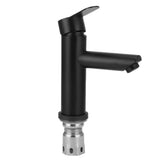 G1/2 Stainless Steel Hot and Cold Water Faucet Bathroom Countertop Basin Sink Water Tap Black V1294-YM0901-3112210043011