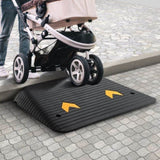 Upgraded Rubber Threshold Ramp, 10.2 cm Rise Door Ramp with 1 Channel, Natural Rubber Car Ramp with V952-XBLYPDBG355X2YEU8V0