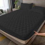 Waterproof Fitted Bed Sheet, Deep Pocket Stretch Mattress Cover, Soft Knit Bed Sheet for Sleeping V1369-AZ3-W-21608