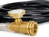 12 FT Propane Extension Hose with Gauge - Leak Detector Replacement for Propane Appliances,Standard V1258-DP02-C-513
