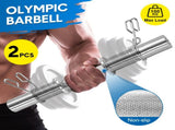 Olympic Barbell Bar 50cm Heavy Duty Dumbbell Handles Pair of Steel 100kg Weight Capacity with Spring V985-OLYMPICBARBELL
