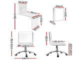 Artiss Computer Desk Office Chair Set PU Leather Wall Mount Foldable Table White DESK-WALL-REPL-WH