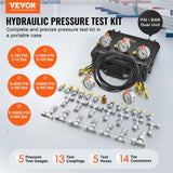 Hydraulic Pressure Test Kit, 10/100/250/400/600bar, 5 Gauges 13 Couplings 14 Tee Connectors 5 Test V952-JXYBZ5T13G0031N8JV0