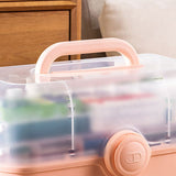 Medicine Storage Box Plastic Multi Layer Large Capacity Medicine Cabinet for Household Pink V1294-YM0716-3117220183214