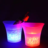 LED Ice Bucket Color Changing Wine Bucket Round Plastic Ice Bucket For KTV Party Bar V1294-YM0717-10084272