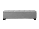 Artiss Storage Ottoman Blanket Box 97cm Button Linen Grey OTM-BT-LINEN-LI-GY