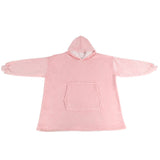 Hooded Blanket Fleece Flannel Hoodie Warm Clothes with Pocket Oversized Free SizePink V1294-YM0901-3117200157812