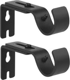 Adjustable 1 Inch Curtain Rod Brackets, Black Iron Wall Mounts, 2 Pack V1258-DP02-C-1225