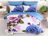 Blue Violet Rose Bloom Comforter Quilted Doona Set V745-AB011145AJ3