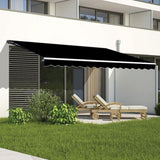 Outdoor Folding Arm Awning Retractable Sunshade Canopy Black 5.0m x 3.0m V63-842821