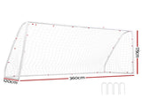 Everfit 12FT Soccer Football Goal Net UPVC Frame with PE Mesh Weatherproof Portable Goals for SN-B-12FT-WH